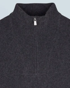 FROM FUTURE Maglione Collo alto con zip Sovradimensionato Anthracite Hot