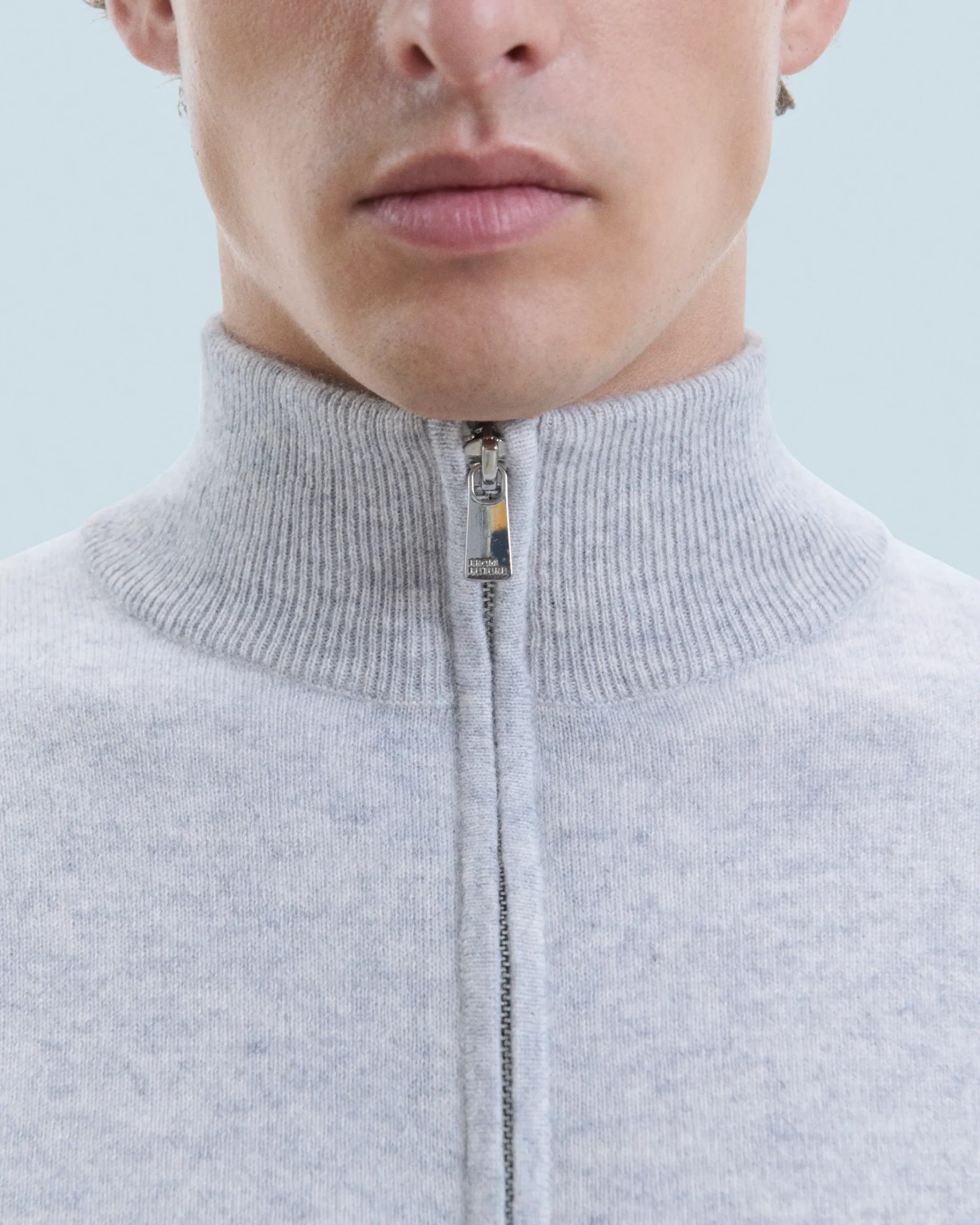 FROM FUTURE Maglione Collo alto con zip Basic Grigioericachiaro Best