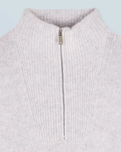 FROM FUTURE Maglione Collo alto con Zip Pesante Grigioericachiaro Cheap