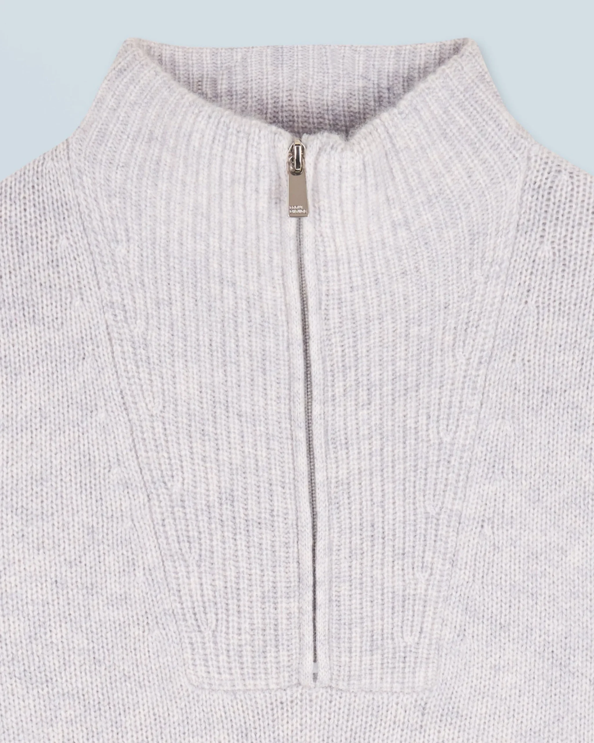FROM FUTURE Maglione Collo alto con Zip Pesante Grigioericachiaro Cheap