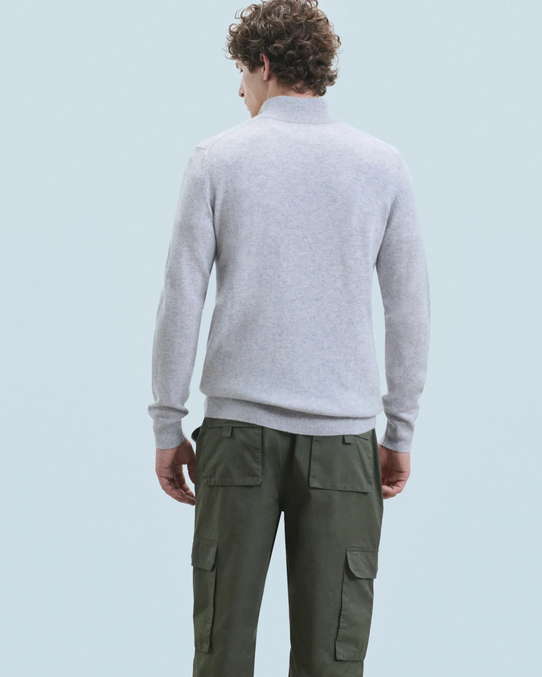 FROM FUTURE Maglione Collo alto con zip Basic Grigioericachiaro Best
