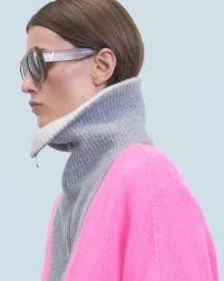 FROM FUTURE Maglione Collo alto con zip Tricolore DreamyPink Fashion