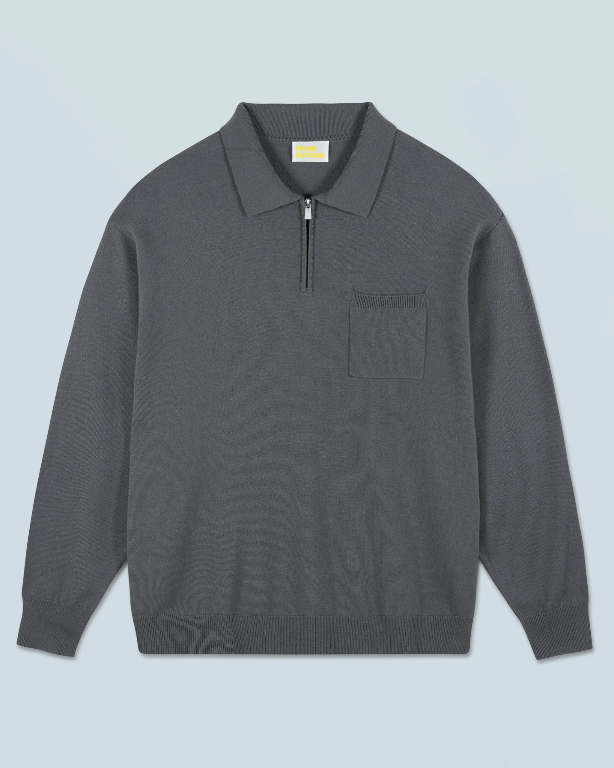 FROM FUTURE Maglione Collo alto con Zip LavaGrey Flash Sale