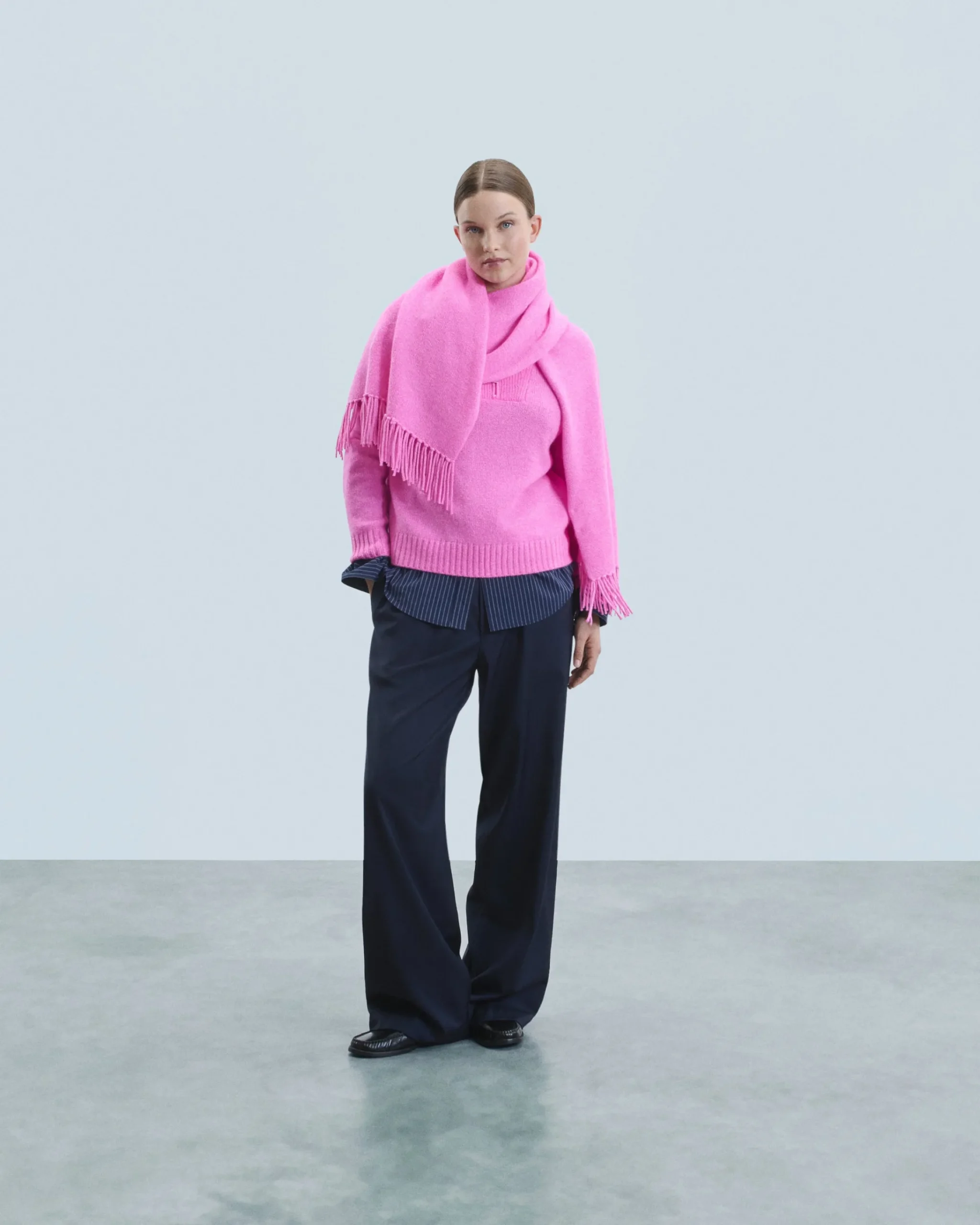 FROM FUTURE Maglione Collo alto con Zip Pesante Pink Hot