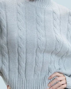 FROM FUTURE Maglione Collo alto Corto con Trecce GrayStone Hot