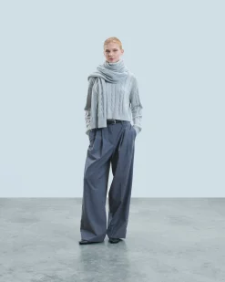 FROM FUTURE Maglione Collo alto Corto con Trecce GrayStone Hot