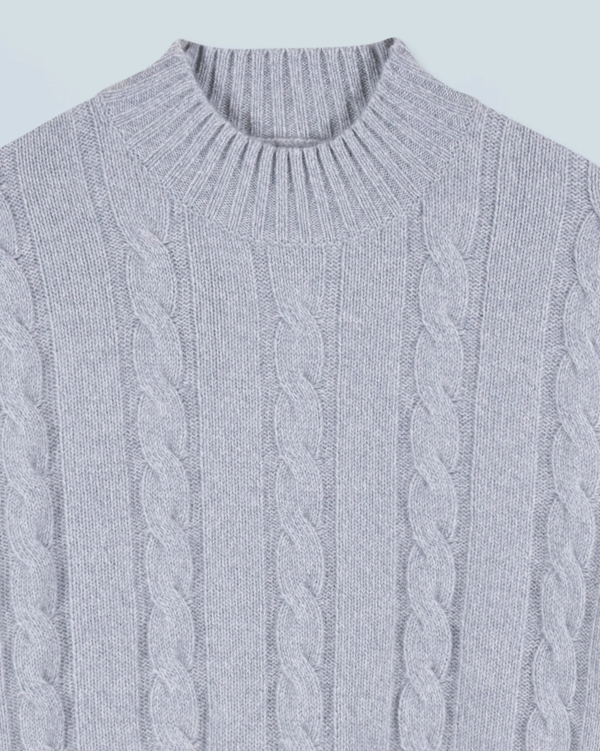 FROM FUTURE Maglione Collo alto Corto con Trecce GrayStone Hot