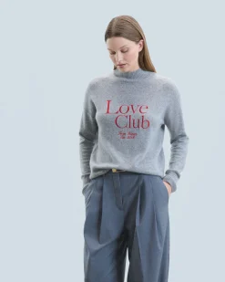 FROM FUTURE Maglione Collo alto Love Club Grigioericascuro Cheap