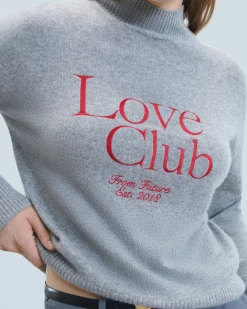 FROM FUTURE Maglione Collo alto Love Club Grigioericascuro Cheap