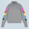 FROM FUTURE Maglione Collo alto Maniche Cuori Leggero Grigioericascuro Sale