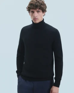 FROM FUTURE Maglione Collo arrotolato Basic Nero Outlet