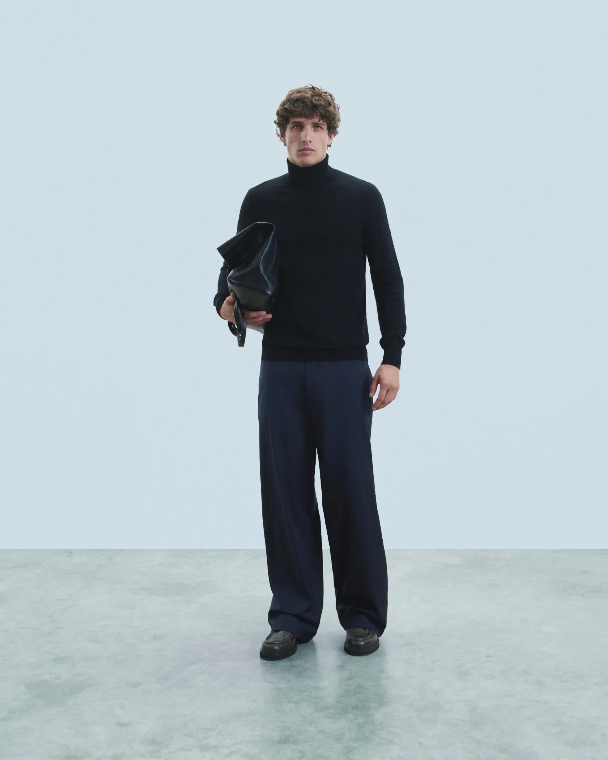 FROM FUTURE Maglione Collo arrotolato Basic Nero Outlet