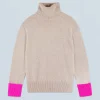 FROM FUTURE Maglione Collo dolcevita Beige New