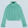 FROM FUTURE Maglione Collo dolcevita Green Cheap