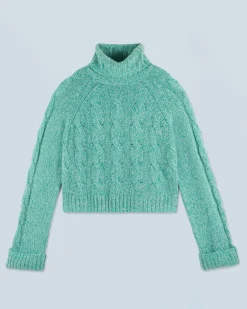 FROM FUTURE Maglione Collo dolcevita Green Cheap