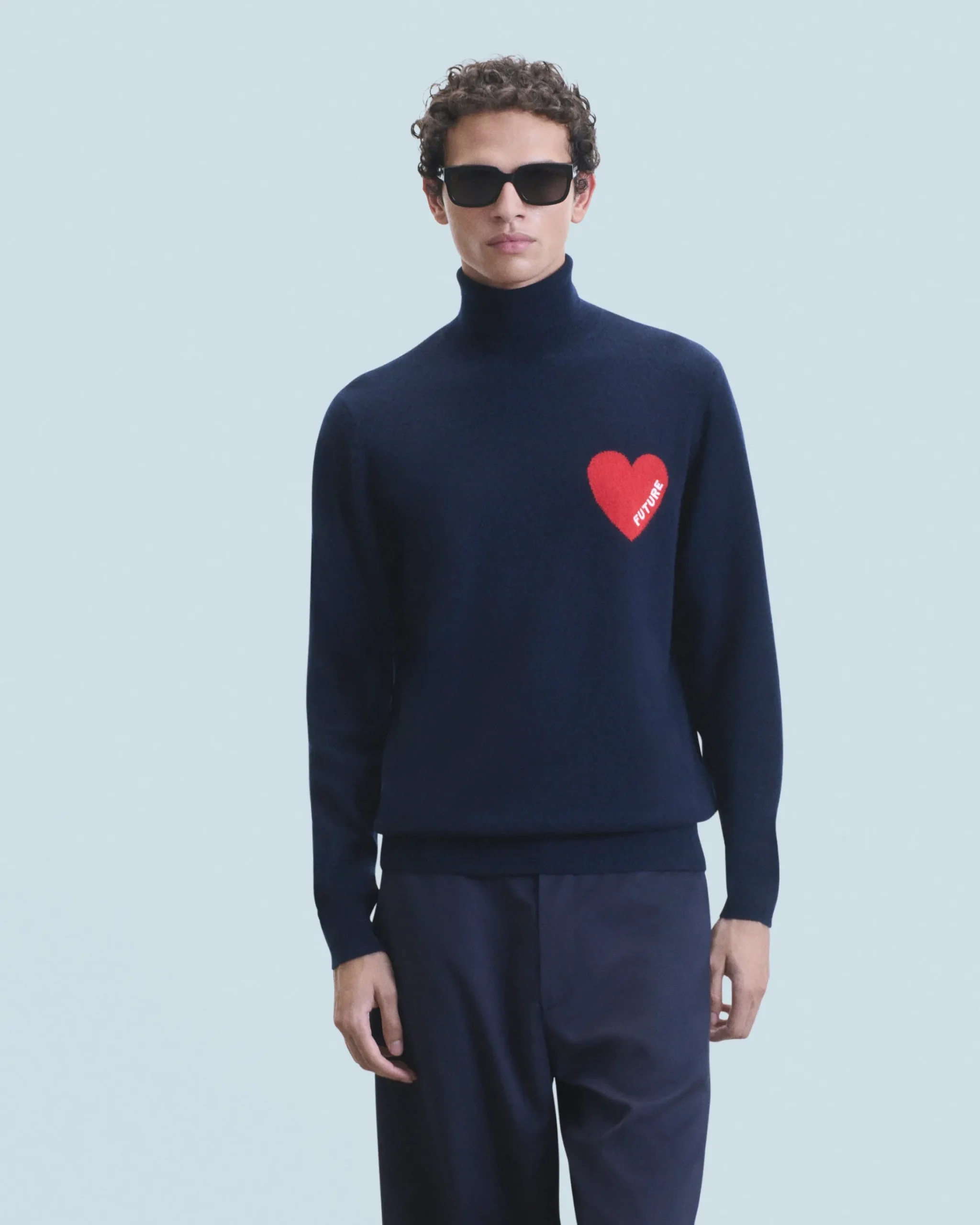 FROM FUTURE Maglione Collo dolcevita Cuore MarinaMilitare Flash Sale