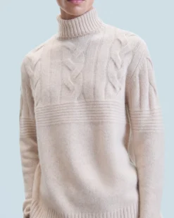 FROM FUTURE Maglione Collo dolcevita con Trecce Mentobeige Flash Sale