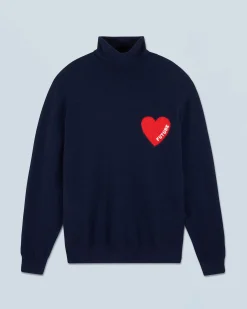 FROM FUTURE Maglione Collo dolcevita Cuore MarinaMilitare Flash Sale