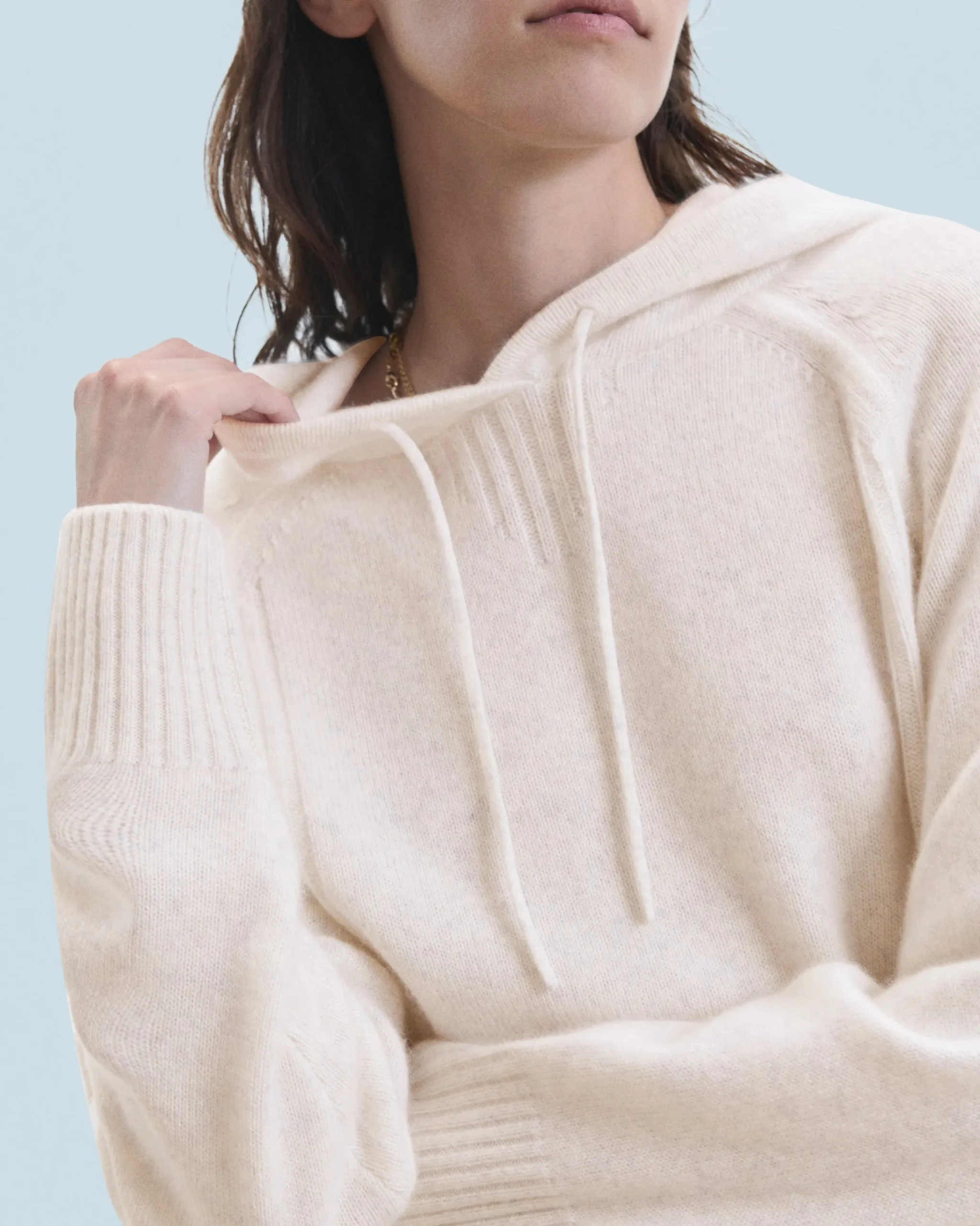 FROM FUTURE Maglione con Cappuccio HeatheredEcru Discount