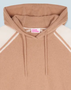 FROM FUTURE Maglione con Cappuccio Cammello Cheap