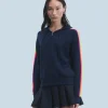 FROM FUTURE Maglione con Cappuccio Bande maniche Multicolori Leggero MarinaMilitare Discount