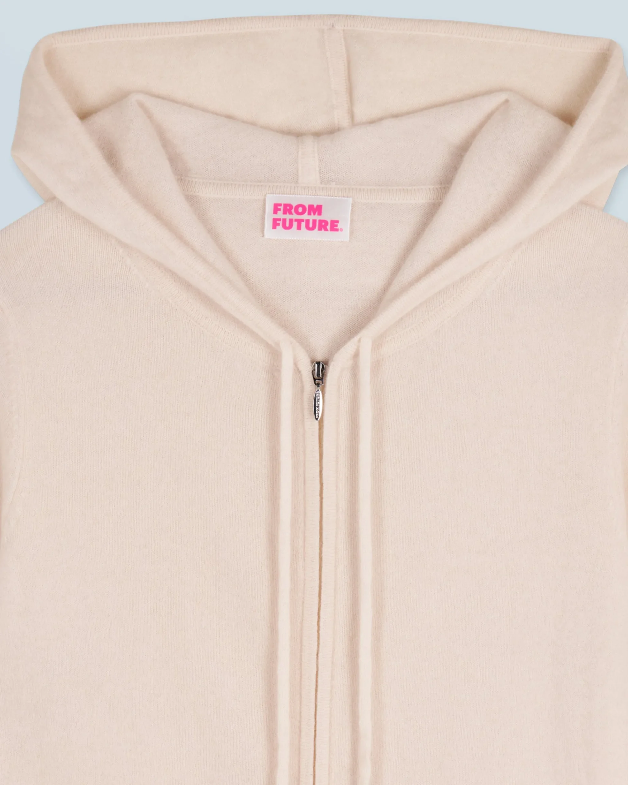 FROM FUTURE Maglione con Cappuccio e Zip Ecrù Discount