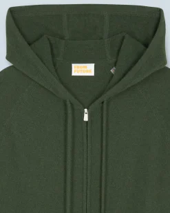 FROM FUTURE Maglione con Cappuccio e Zip Basic Cachi Outlet