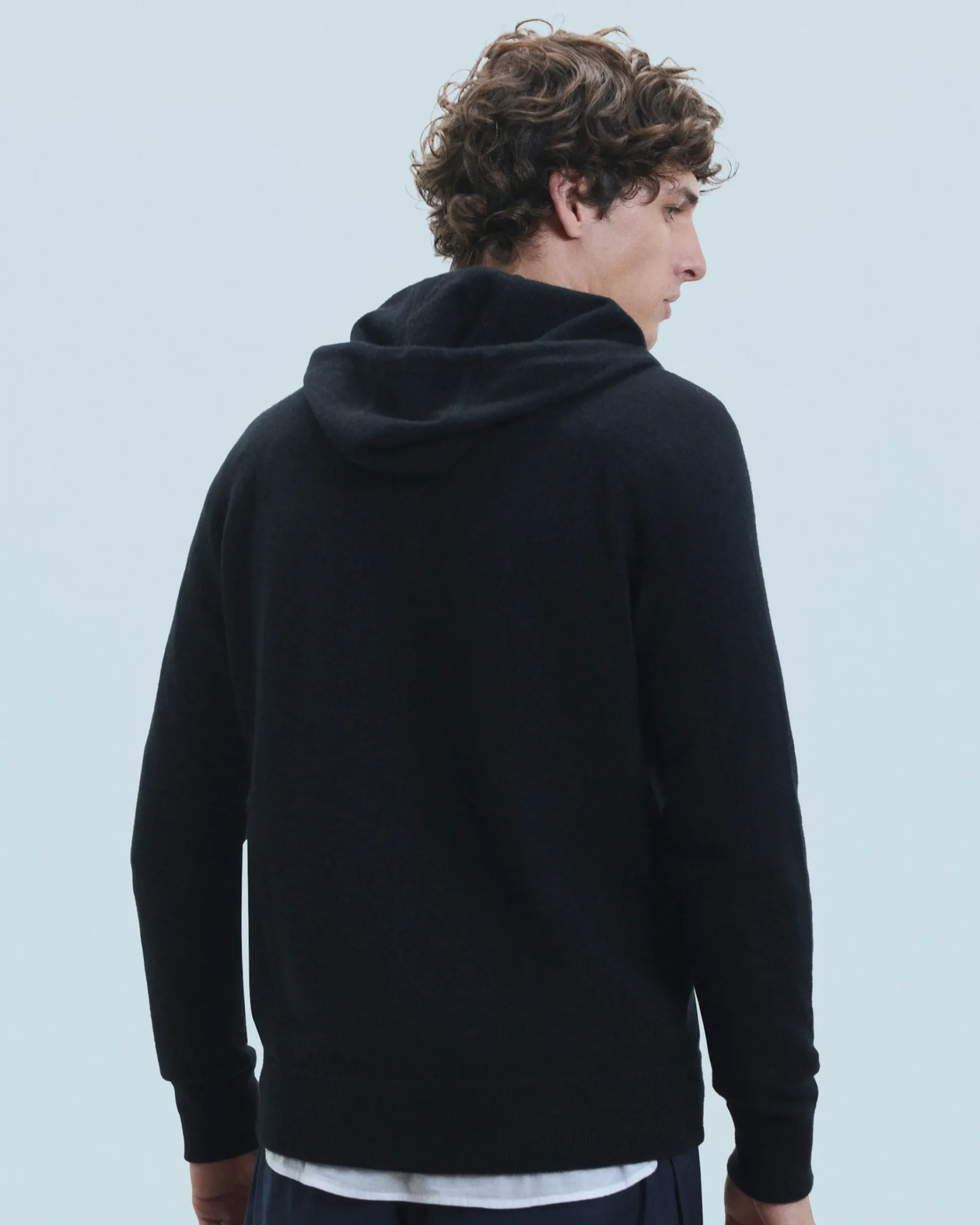 FROM FUTURE Maglione con Cappuccio e Zip Basic Nero Shop