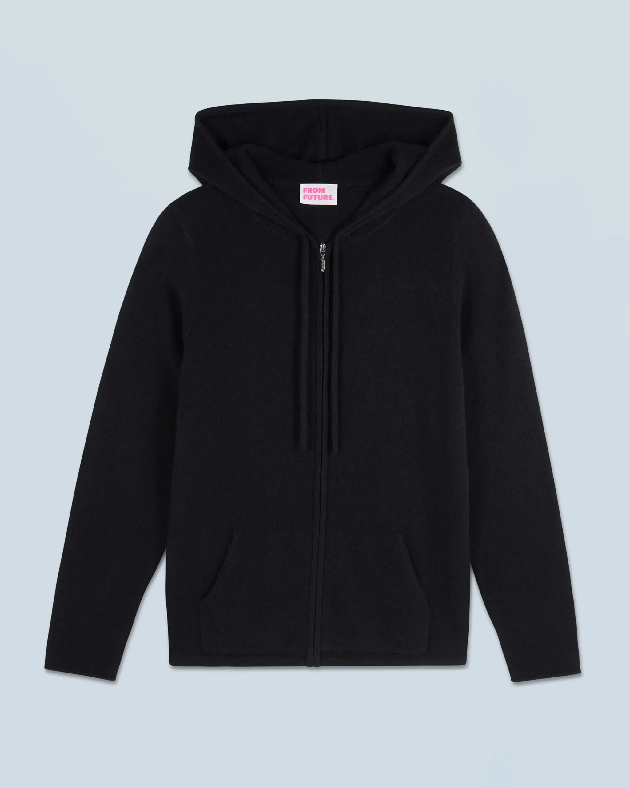 FROM FUTURE Maglione con Cappuccio e Zip Nero Discount
