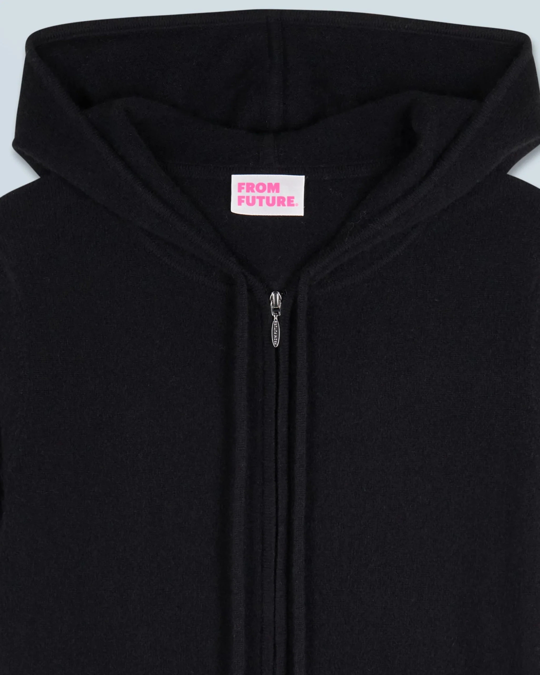 FROM FUTURE Maglione con Cappuccio e Zip Nero Discount