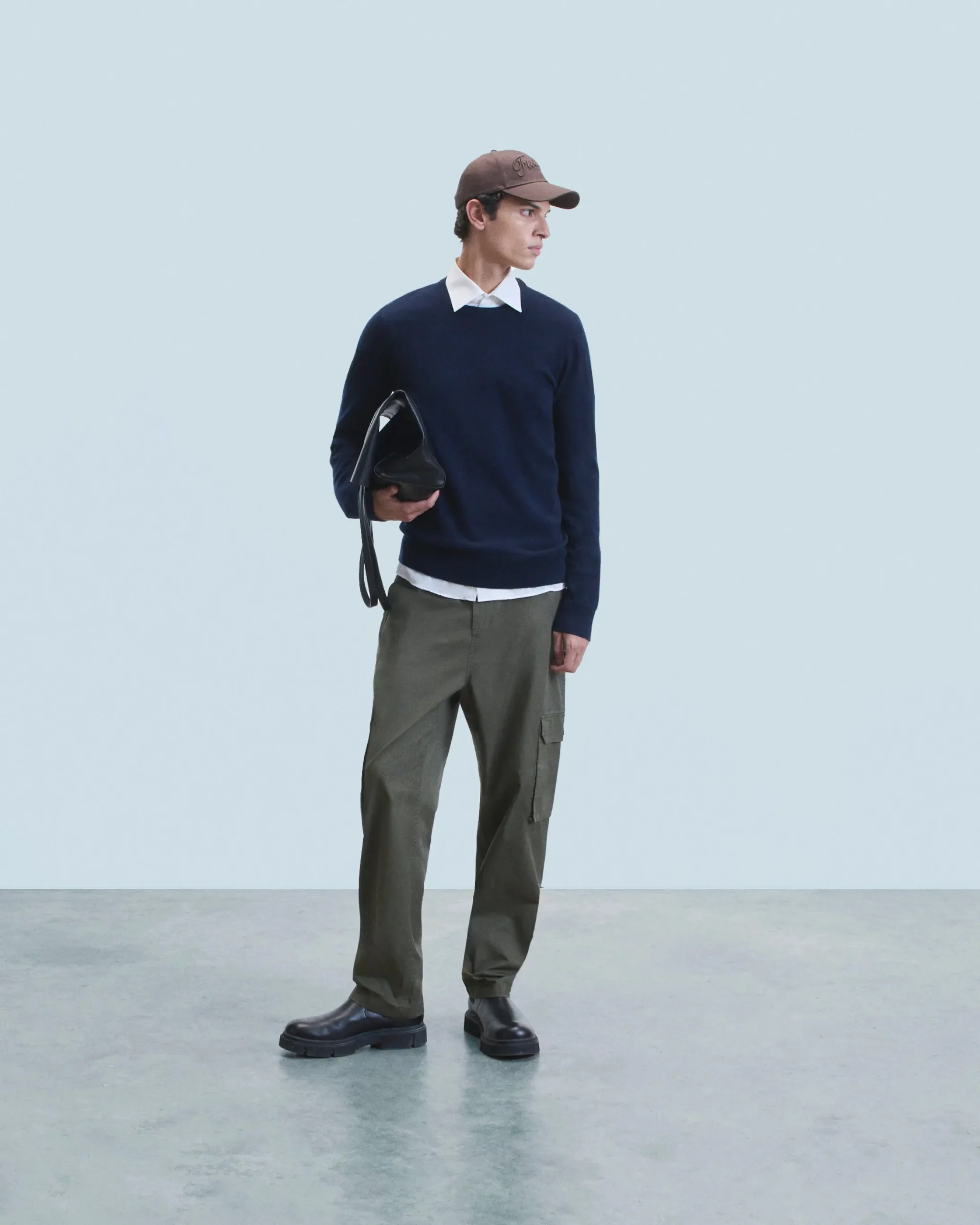 FROM FUTURE Maglione Girocollo Basic Nero Hot