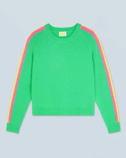 FROM FUTURE Maglione Girocollo Fasce manica Multico UtopicGreen Clearance