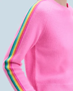 FROM FUTURE Maglione Girocollo Fasce per maniche Multico DreamyPink Flash Sale