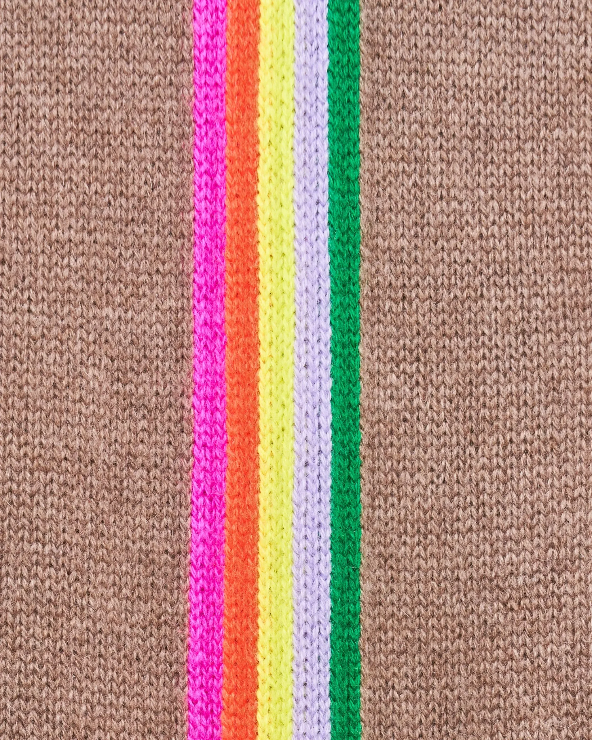 FROM FUTURE Maglione Girocollo Fasce per maniche Multico Taupe Discount