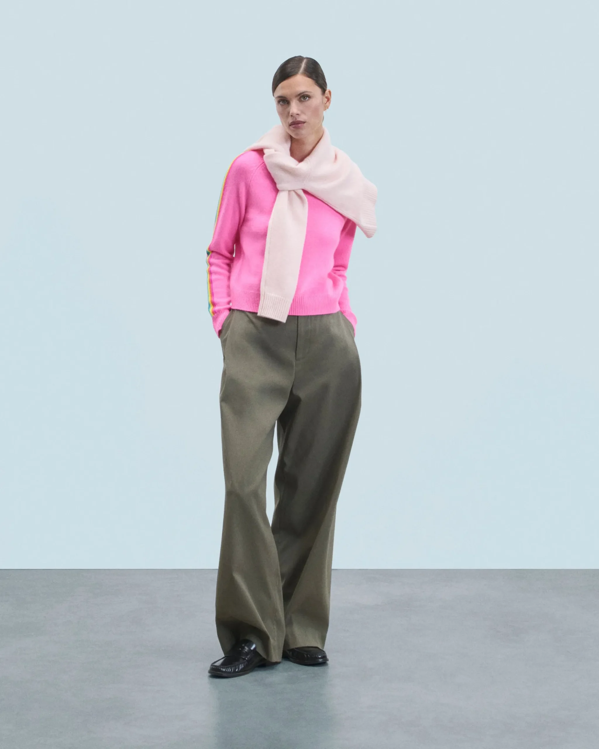 FROM FUTURE Maglione Girocollo Fasce per maniche Multico DreamyPink Flash Sale