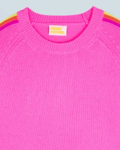 FROM FUTURE Maglione Girocollo Fasce per maniche Multico DreamyPink Flash Sale