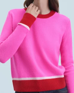 FROM FUTURE Maglione Girocollo Luce a contrasto bicolore UtopicPink Hot