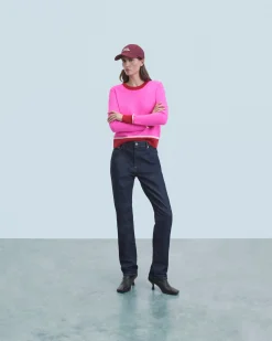 FROM FUTURE Maglione Girocollo Luce a contrasto bicolore UtopicPink Hot