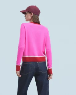 FROM FUTURE Maglione Girocollo Luce a contrasto bicolore UtopicPink Hot