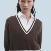 FROM FUTURE Maglione Scollo a V Cioccolato Flash Sale