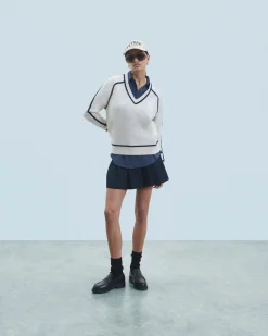 FROM FUTURE Maglione Scollo a V Ecrù Flash Sale