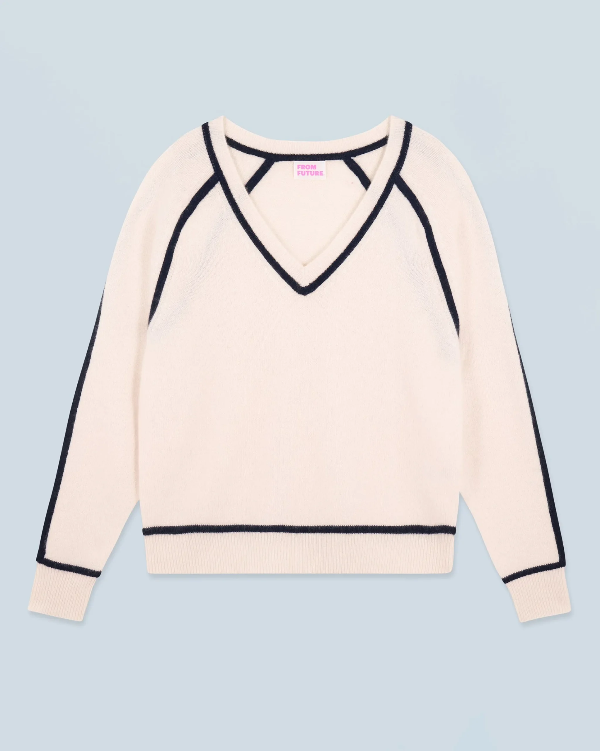 FROM FUTURE Maglione Scollo a V Ecrù Flash Sale