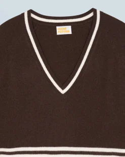 FROM FUTURE Maglione Scollo a V Cioccolato Flash Sale