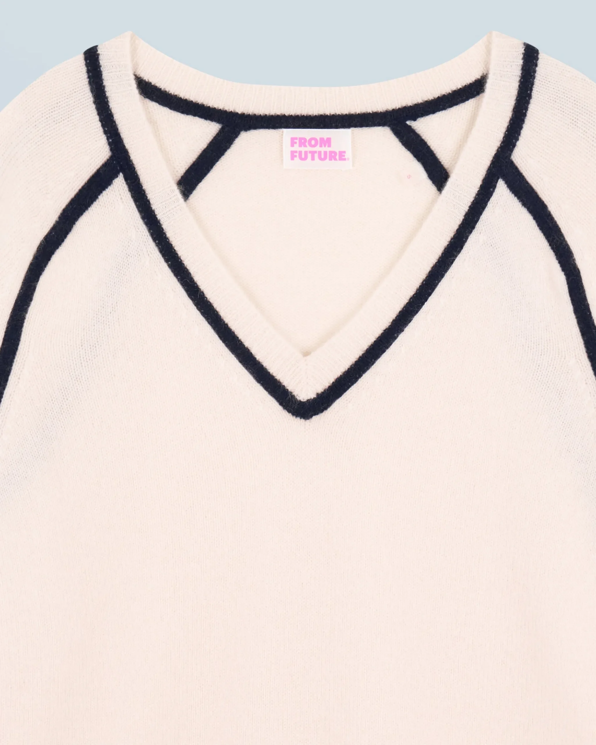 FROM FUTURE Maglione Scollo a V Ecrù Flash Sale