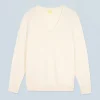 FROM FUTURE Maglione Scollo a V Basic Ecrù Best Sale