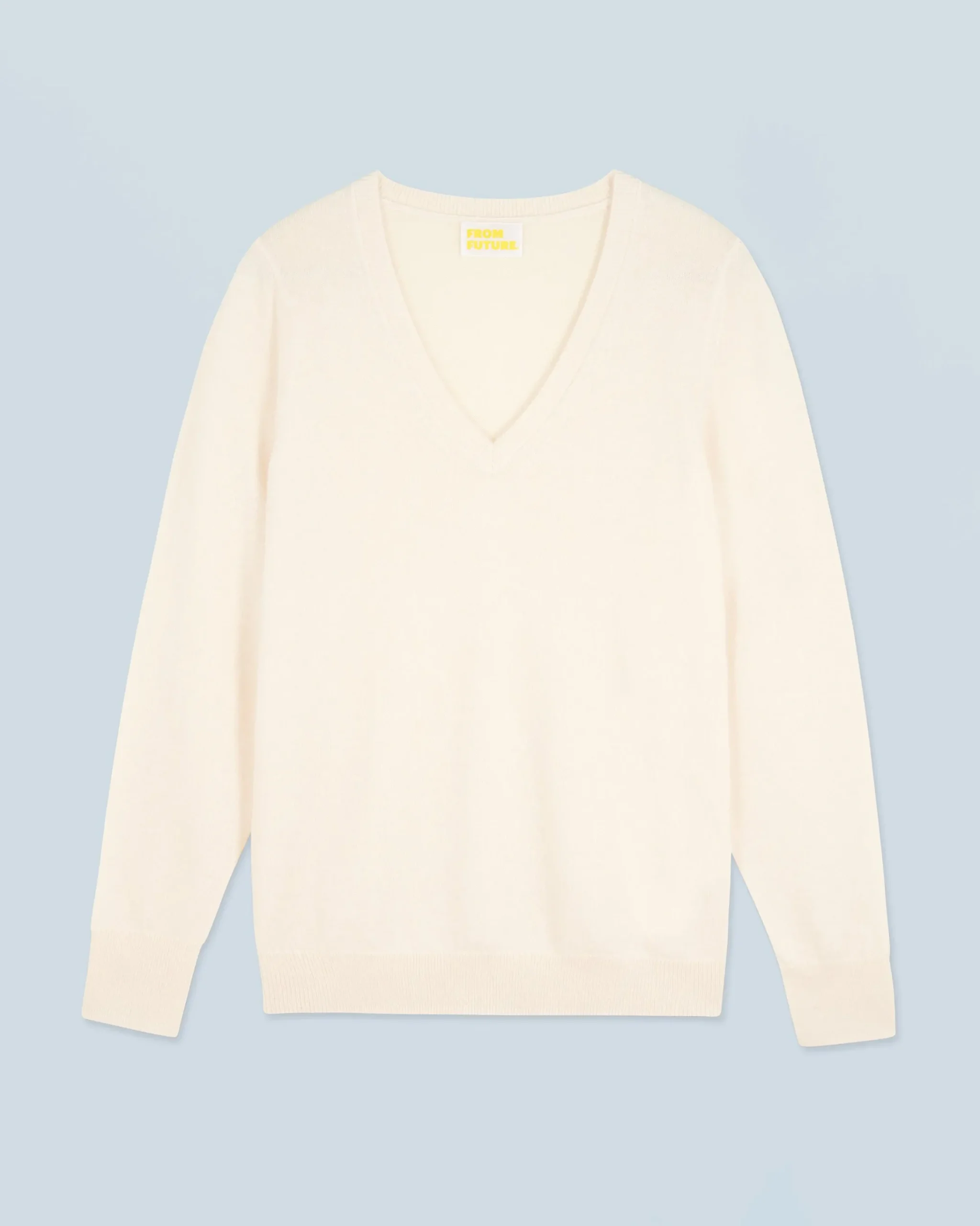 FROM FUTURE Maglione Scollo a V Basic Ecrù Best Sale