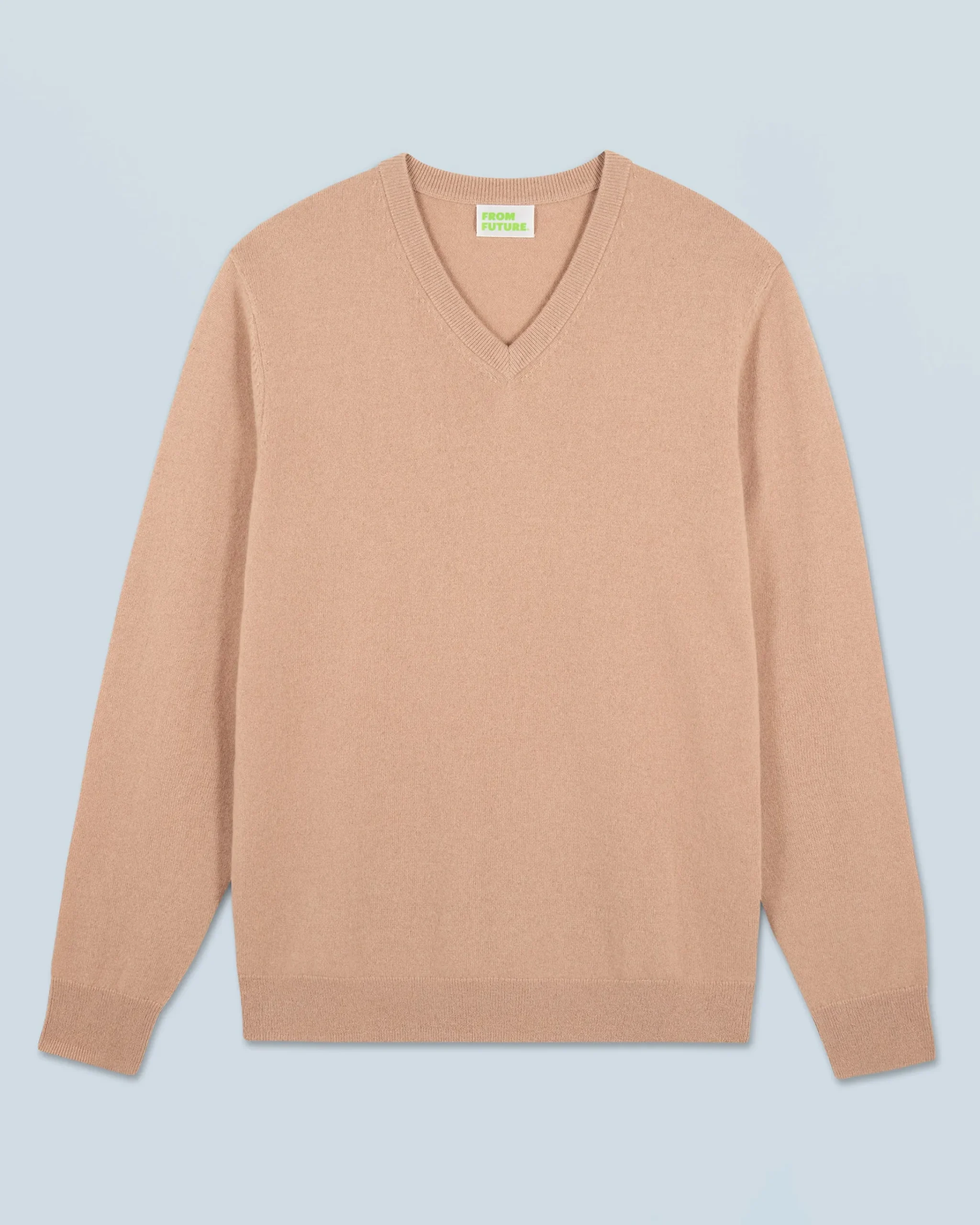 FROM FUTURE Maglione Scollo a V Basic Cammello Sale
