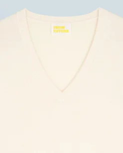 FROM FUTURE Maglione Scollo a V Basic Ecrù Best Sale