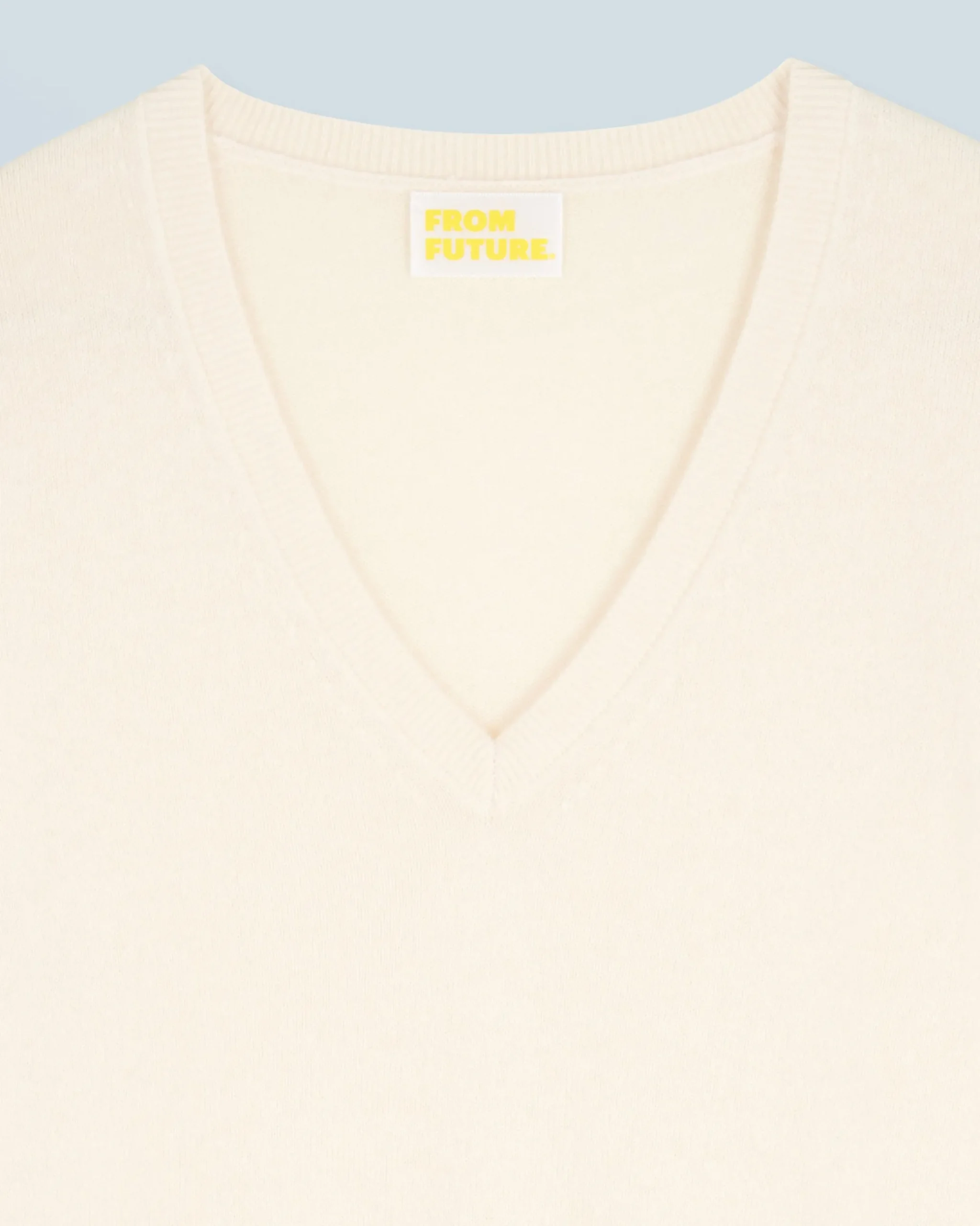 FROM FUTURE Maglione Scollo a V Basic Ecrù Best Sale
