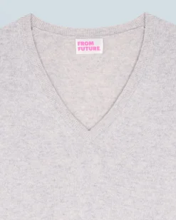 FROM FUTURE Maglione Scollo a V Basic Grigioericachiaro Flash Sale